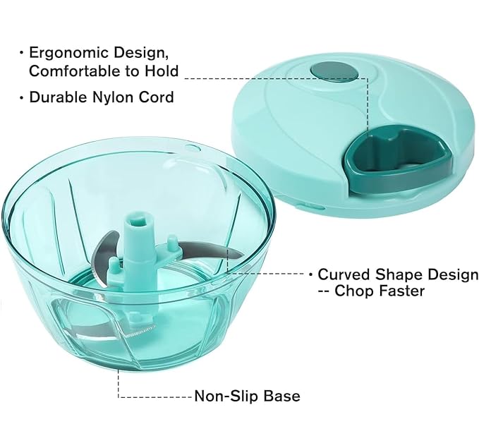 Vegetable Chopper for Kitchen, (500ml - 3 Blades)